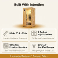 2024 Upgrade 1 to 2 Person Infrared Sauna, Low EMF Infrared Sauna for Home, Indoor Sauna Room, Hemlock Wooden Far Infrared Sauna, Dry Sauna with Bluetooth Speakers, LED Reading and Chromotherapy Lamp — Results & Stats