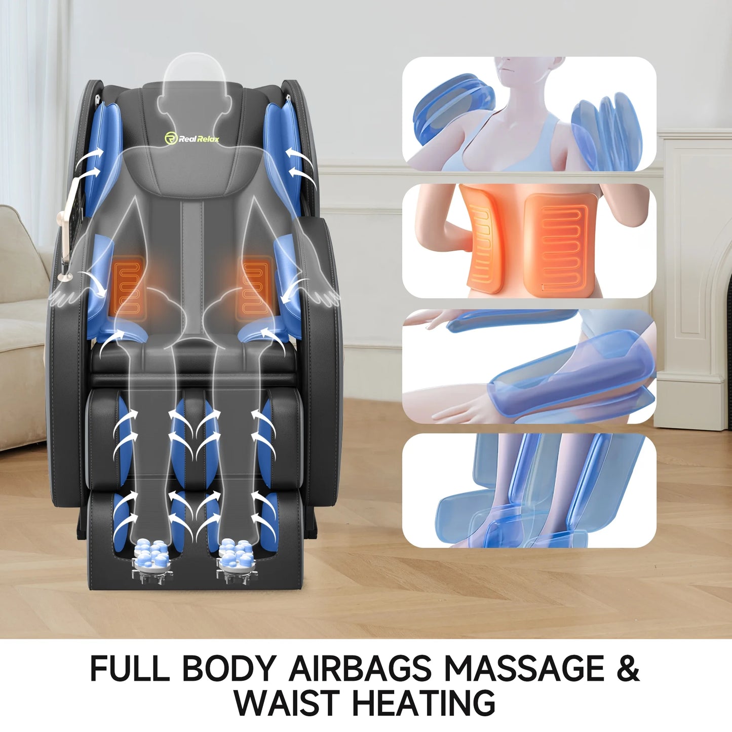 Zero Gravity Massage Chair, Shiatsu Massage Relaxation Recliner with Heating and Bluetooth, Black