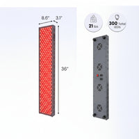 Red Light Therapy Panel Device – 660Nm Red & 850Nm near Infrared Light Therapy, LED Light Therapy Lamp, 300 Dual Chip Leds, Timer, Hanging Kit Included – PRO1500