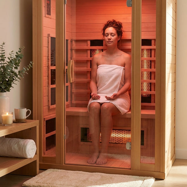 Infrared Sauna Engineered for Home Recovery, 660nm & 850nm Red Light Therapy, Canadian Hemlock Wood, 1170W