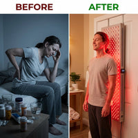 Red Light Therapy Panel Device – 660Nm Red & 850Nm near Infrared Light Therapy, LED Light Therapy Lamp, 300 Dual Chip Leds, Timer, Hanging Kit Included – PRO1500 — Before & After
