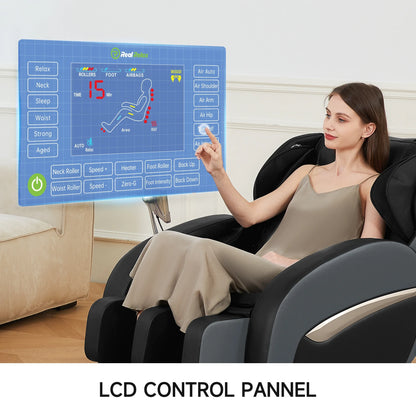 Zero Gravity Massage Chair, Shiatsu Massage Relaxation Recliner with Heating and Bluetooth, Black
